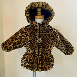 Baby girl reversible faux leather coat